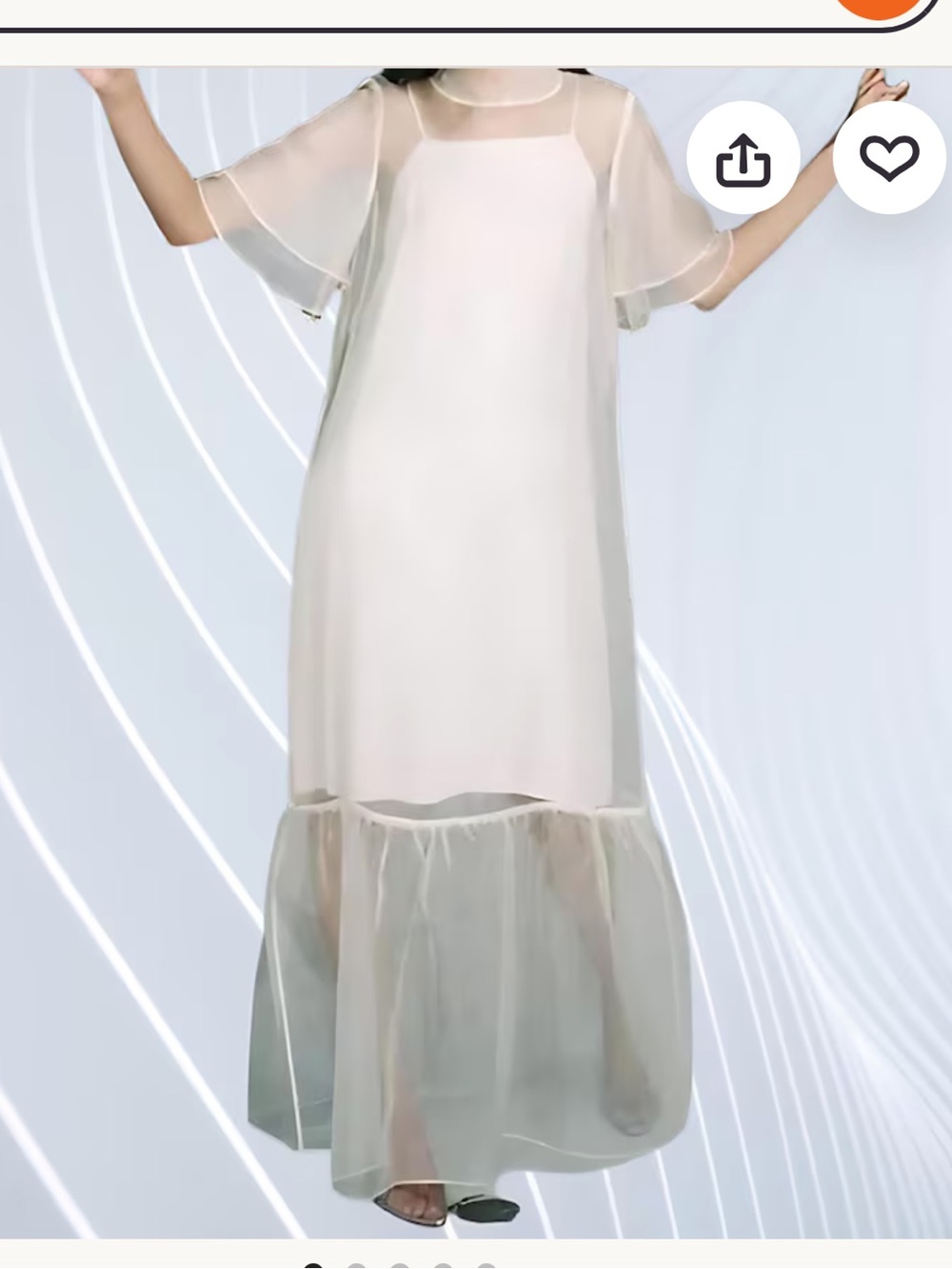 Sheer Overlay Maxi Dress in Cream